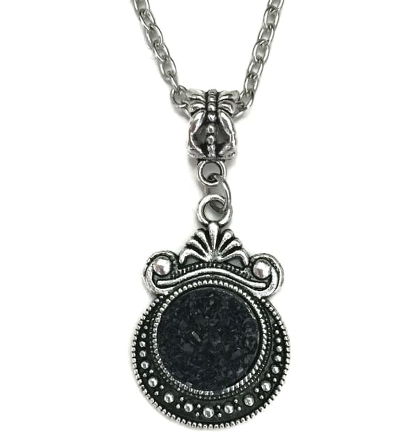 Necklace/Kaulakoru - Glitter - Druzy - Black - Vintage