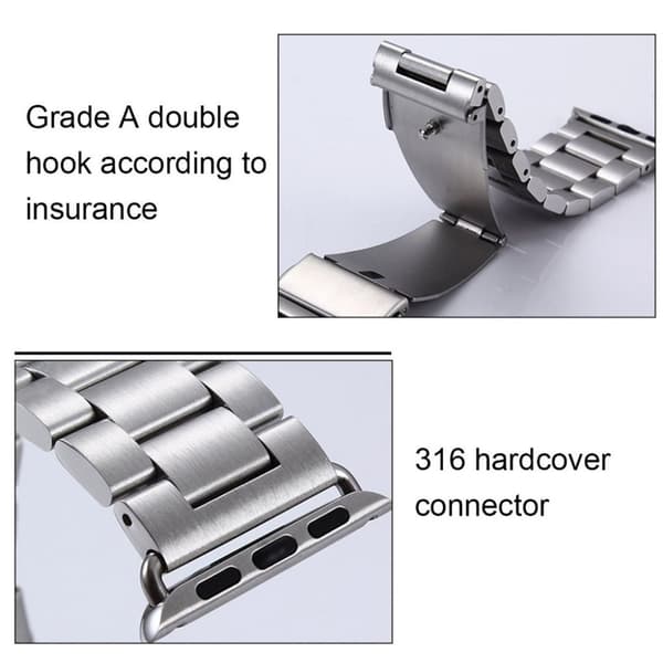 Butterfly Buckle 3 Beads Stainless Steel Apple Watch 42mm