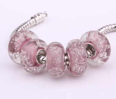 Pink Bubbles Murano Glas Berlock för Pandora