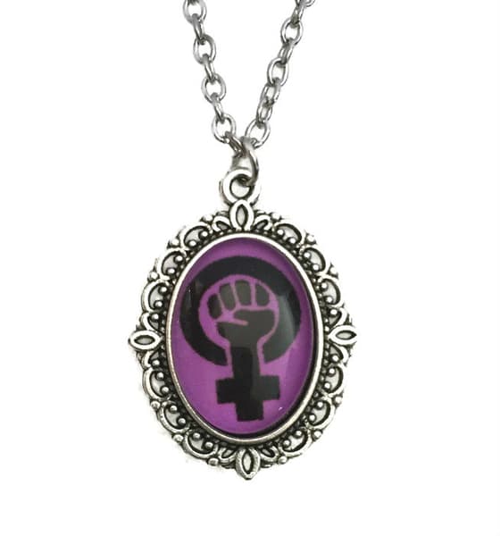 Necklace - Female Symbol - Venus - Fist - Black/Purple - Victorian