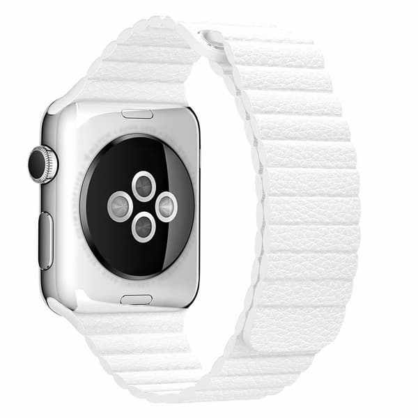 För Apple Watch 38mm Loop magnetlåsspänne  läder armband
