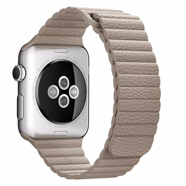 För Apple Watch 38mm Loop magnetlåsspänne  läder armband