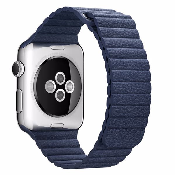 För Apple Watch 38mm Loop magnetlåsspänne  läder armband