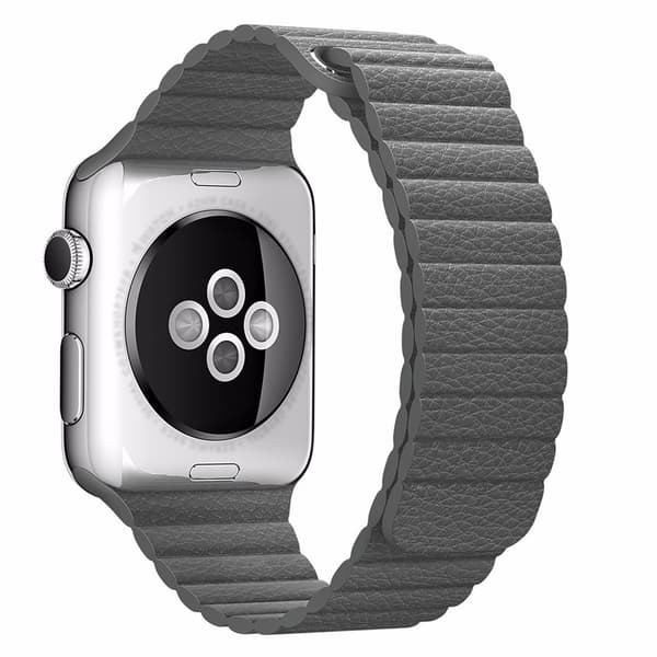 För Apple Watch 38mm Loop magnetlåsspänne  läder armband