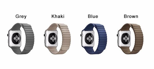 För Apple Watch 38mm Loop magnetlåsspänne  läder armband