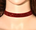 Miniatyrbild 1 av 2: Choker Glitter RÖD Rock Punk 90-tal Goth