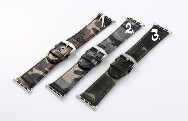 Kamouflage stil läderrem klockarmband för Apple Watch 38mm