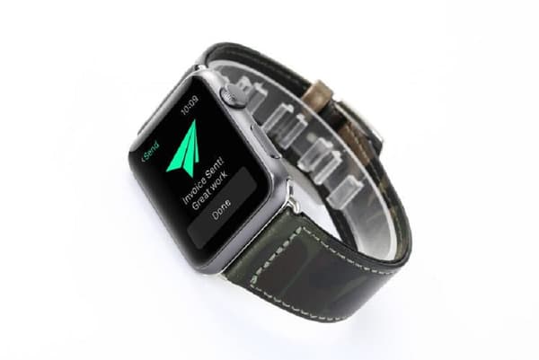 Kamouflage stil läderrem klockarmband för Apple Watch 38mm
