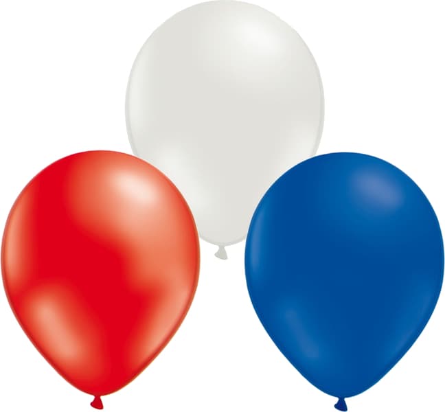 Ballonger Födelsedag Fest Kalas Latex Blå Vit Röd 24 Stk 30 Cm