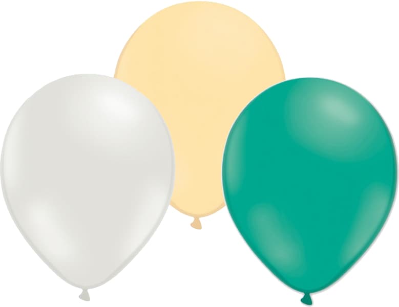 Ballonger 24-pack Smaragdgrön/Ivory/vit