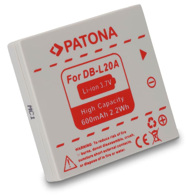 Batteri för Sanyo DB-L20A 600mAh 3.7V