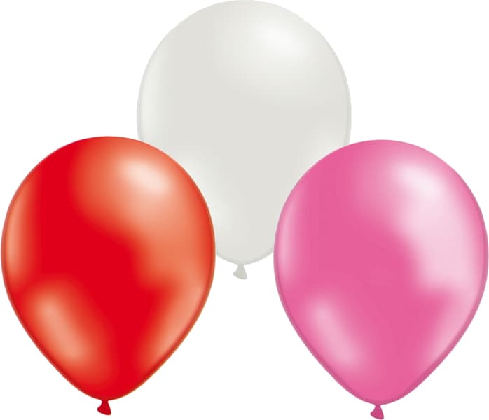 Ballonger Naturlig Latex Fest Bröllop Födelsedag Röd Vit Rosa 24-Pack 30 Centimeter