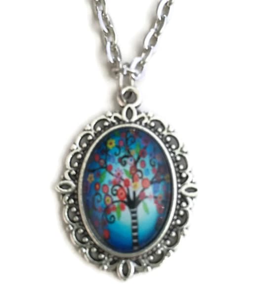 Necklace - Tree of Life - Flowers - Silver