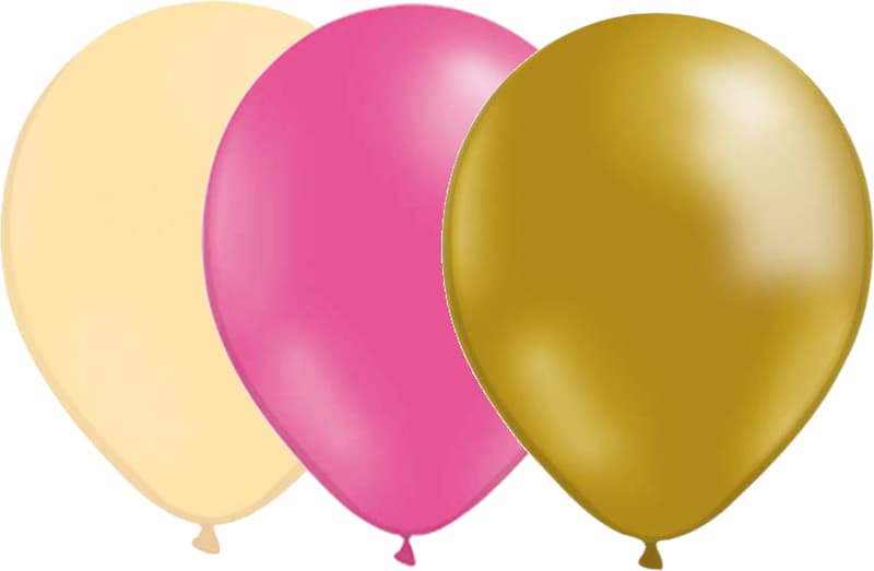 Ballonger mix 24-pack Ivory, Rosa och Guld