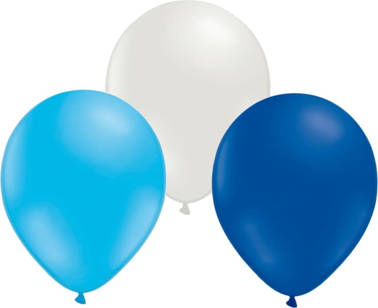 Ballonger mix 24-pack Ljusblå, Vit och Blå | 30 cm (12 tum)