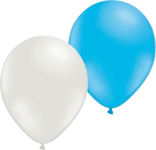 Mix balloner 24 stk lyseblå og hvid - 30 cm / 12"