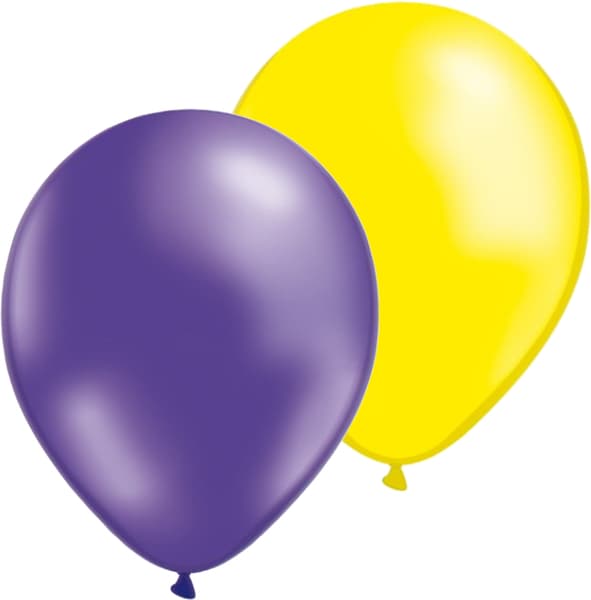 Ballonger mix 24-pack i Gult & lila-metallic