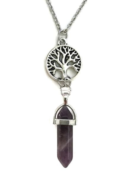 Halsband Ametist Livets Träd Healing New Age Pagan Tree Of Life