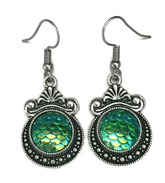Necklace - Earrings - Scale - Dragon - Green