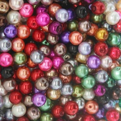 100 st Vaxade Glaspärlor 8mm Mix