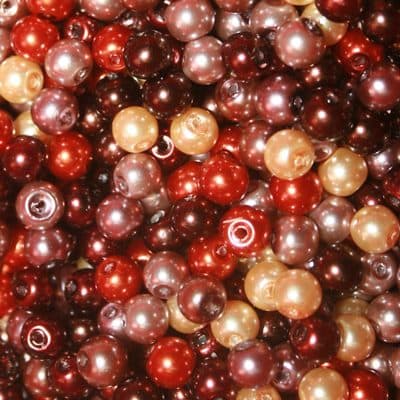 100 st Vaxade Glaspärlor 6mm Brun Mix