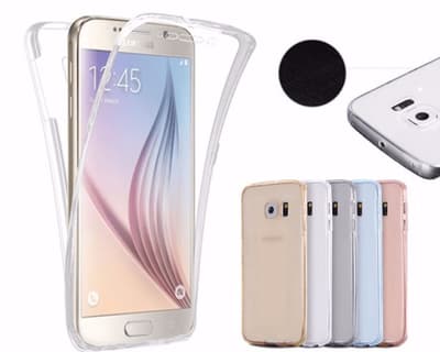 Samsung Galaxy S6 skal i klart gummi för både fram/baksida