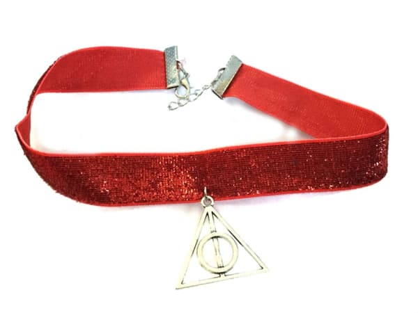Choker - Gryffindor - Red - Deathly Hallows - Glitter