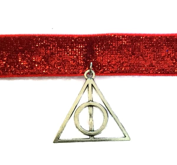 Choker - Gryffindor - Red - Deathly Hallows - Glitter