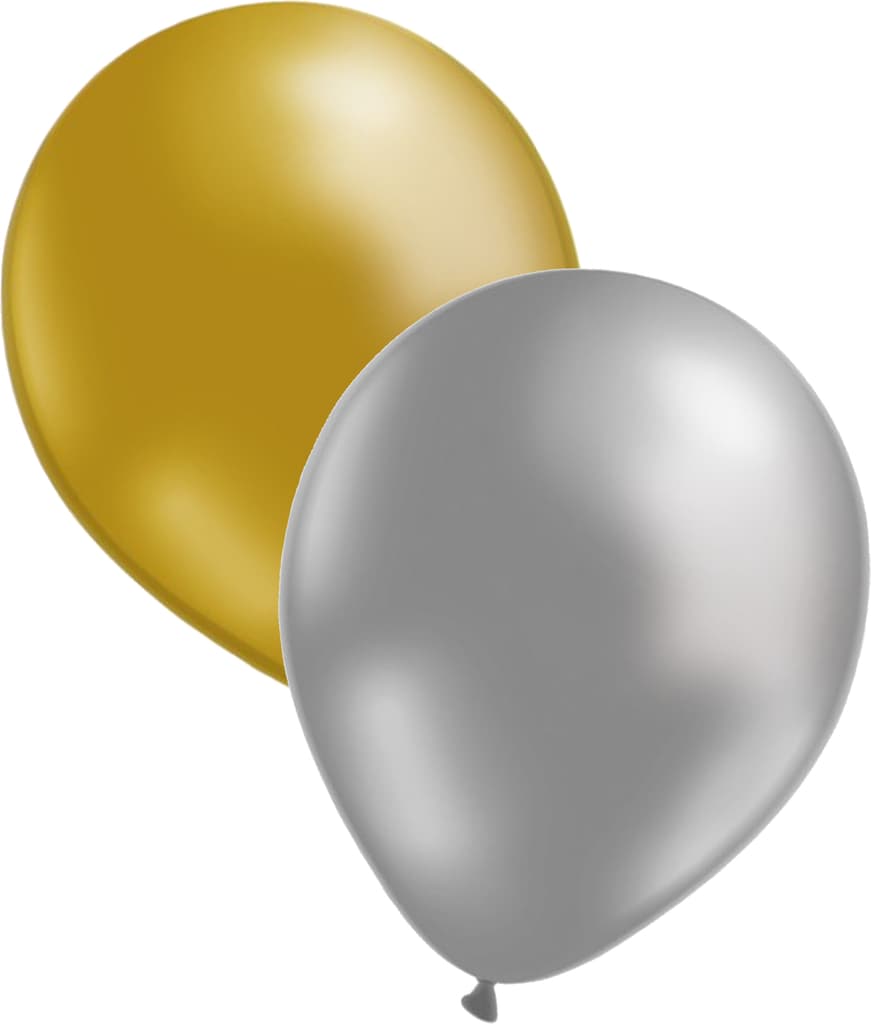 Ballonger 12-pack Silver/Guld