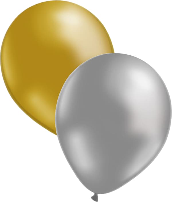 12 kpl ilmapallot kulta ja hopea - 30cm (12")