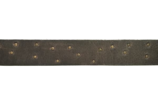 Brunt 40mm bälte i oxläder med nitar
