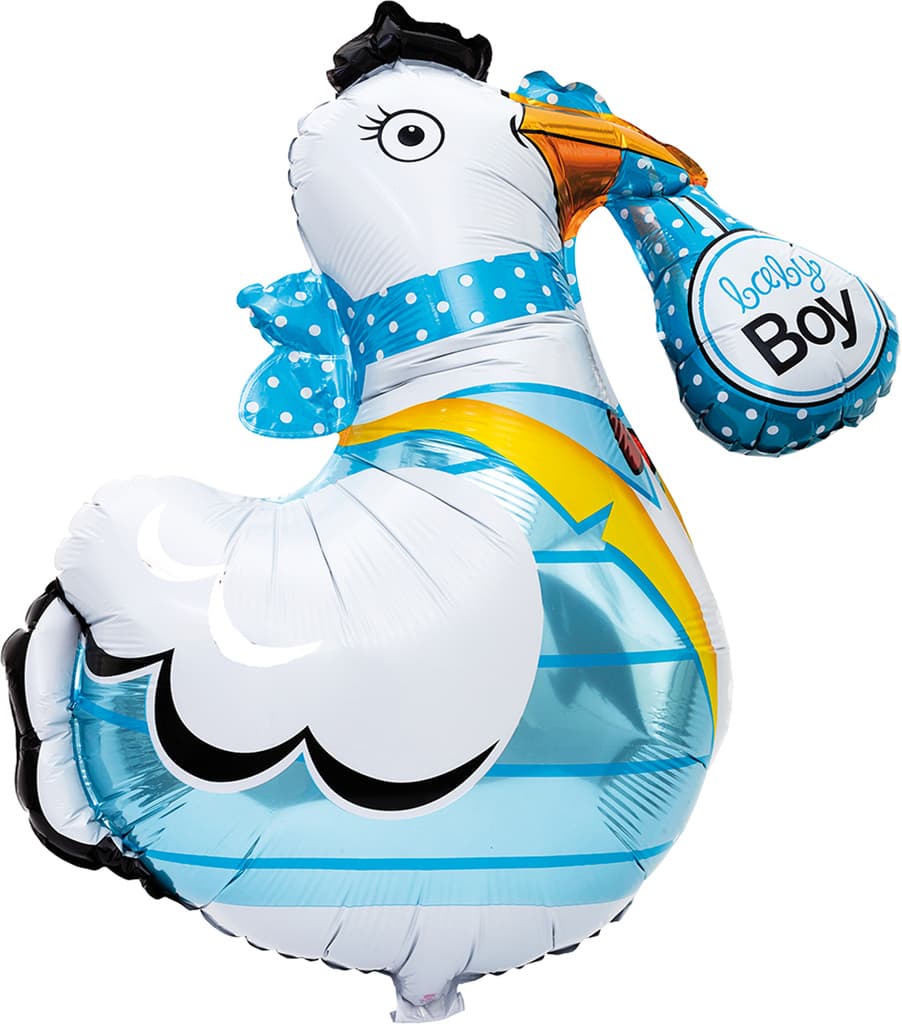 Folieballong Stork "Baby Boy" 78 cm