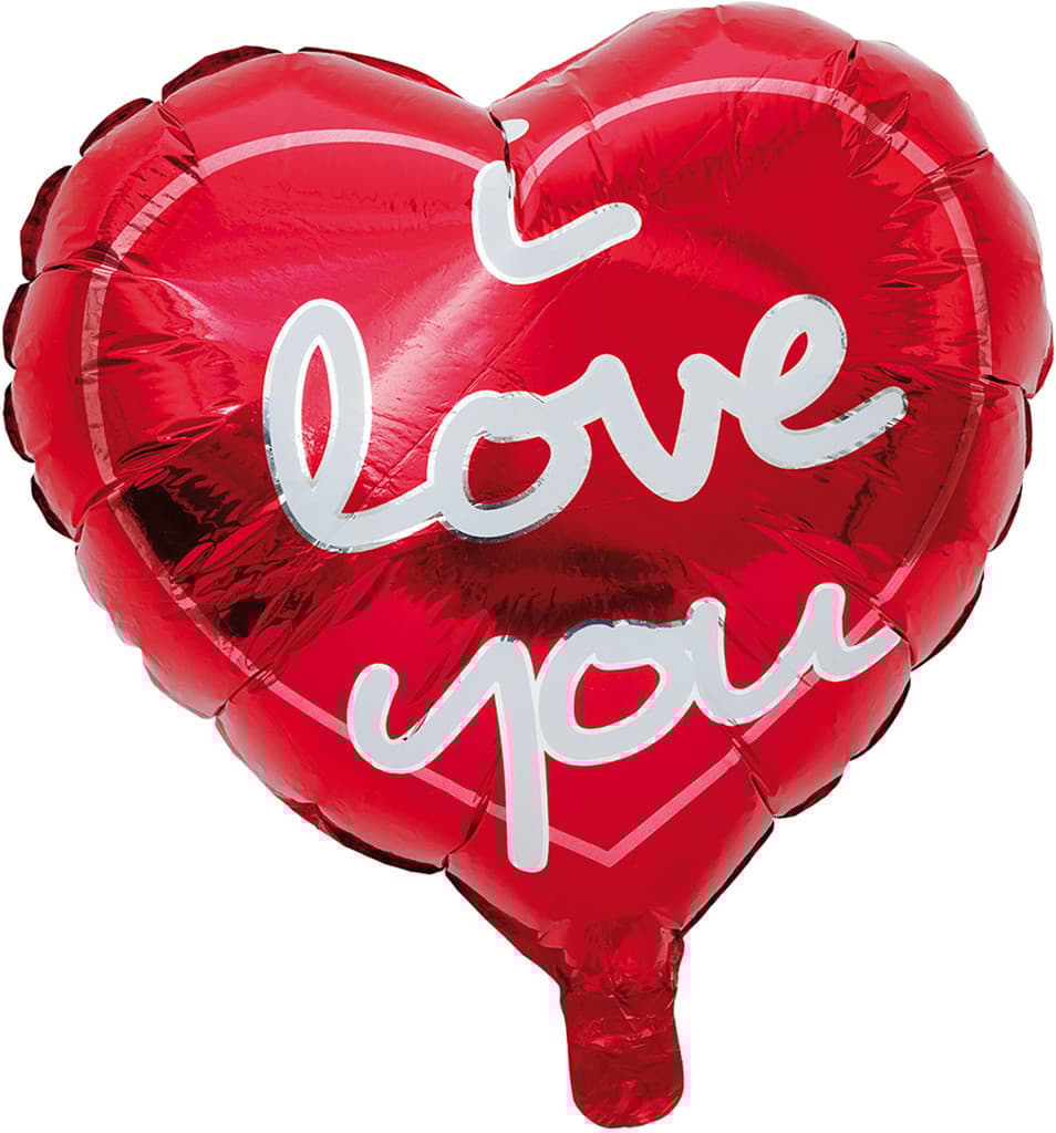 Ballong hjärtformad med texten "I Love You"