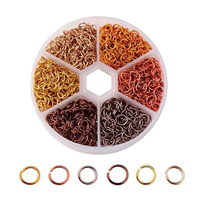 1080 st Jump Rings i låda Aluminium Motringar Chainmaille