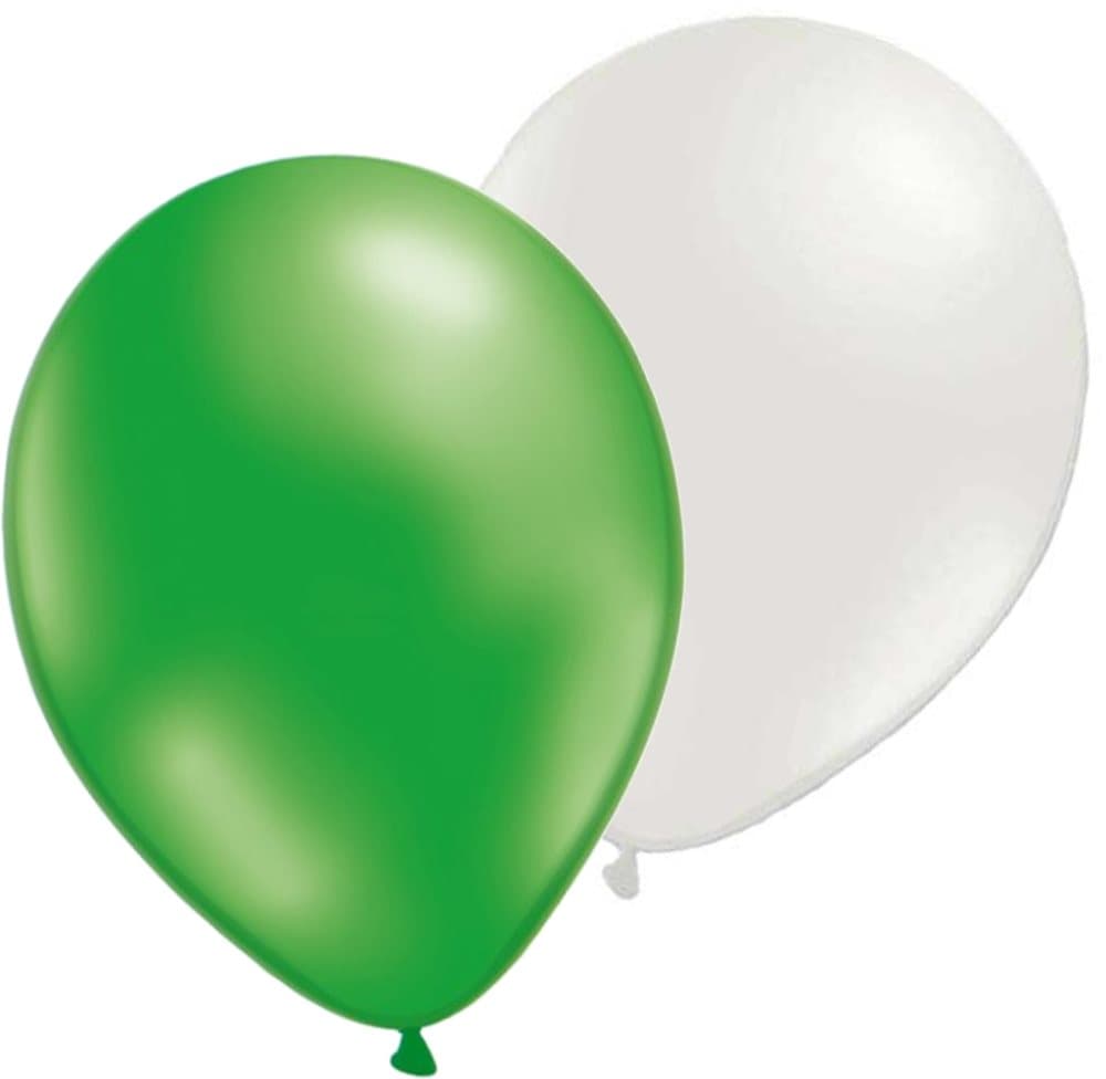 Mix ballonger 12-pack Grön metallic och Pärlemovit