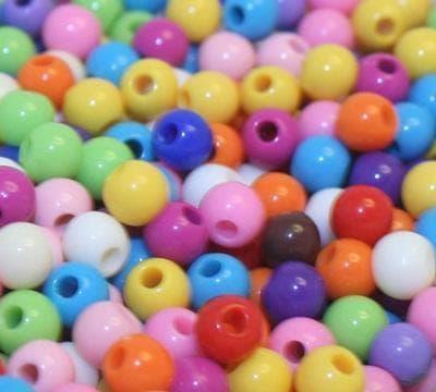 500 st mixade Akrylpärlor 6 mm Runda