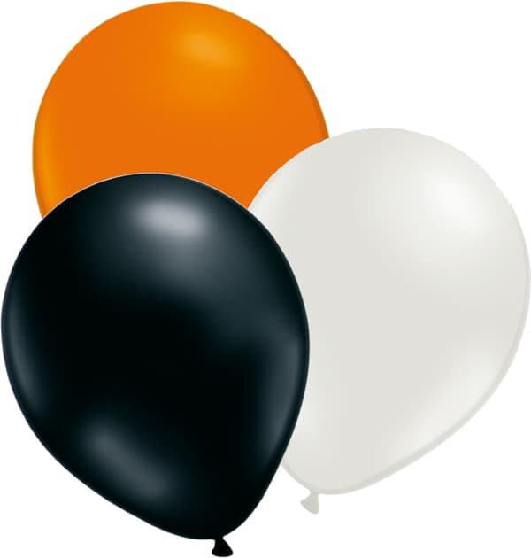 Ilmapallot Halloween-juhliin - oranssit, valkoiset ja mustat ilmapallot Lateksi 12-pakkaus