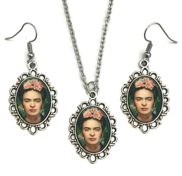 Necklace - Earrings - Set - Frida Kahlo - Silver