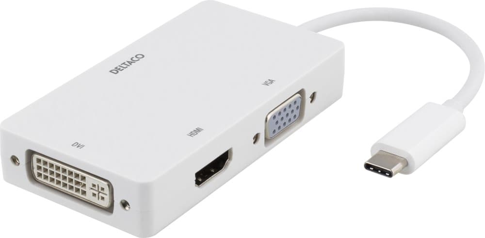 Deltaco USB-C till HDMI/DVI/VGA-adapter