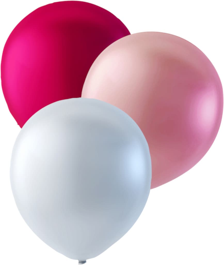 100 stk latex balloner Fuchsia, Lyserød og Perlemor- 30 cm / 12"