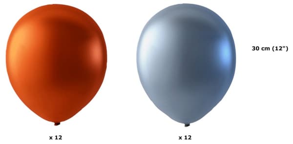 24 stk Premium Balloner Kobber Metallic og Sølv Metallic
