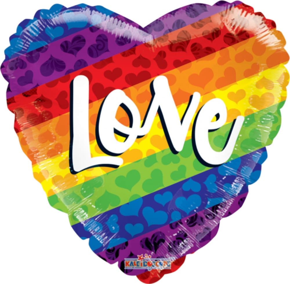 Folieballong Regnbåge, Pride Hjärta - Love - 46 cm (18")
