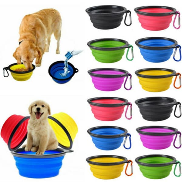 Portable Silicone Cat Dog Pet Feeding Bowl
