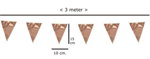 Flaggirlang - Vimpelgirlang | Vimpel Roséguld - 3 m.