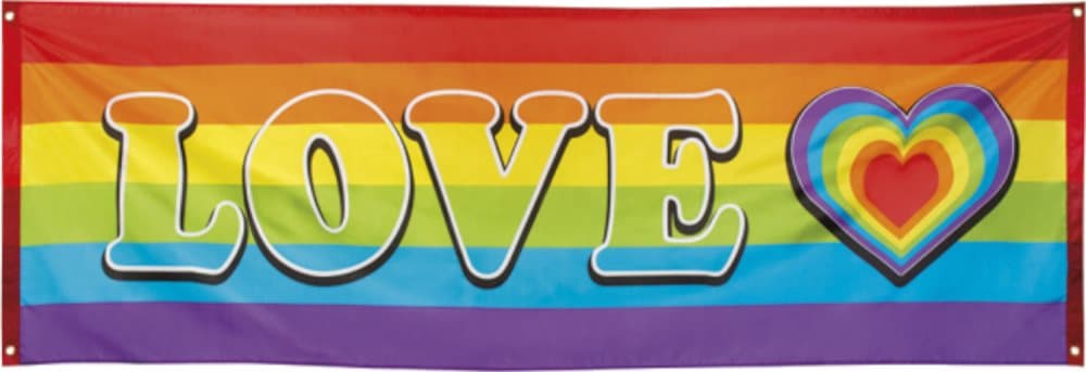 Banderole Pride Love Kærlighed Regnbue 74x220 cm