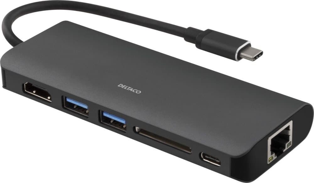 Deltaco USB-C Dockningsstation med HDMI