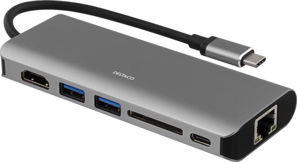 Deltaco USB-C Dockningsstation USB HDMI