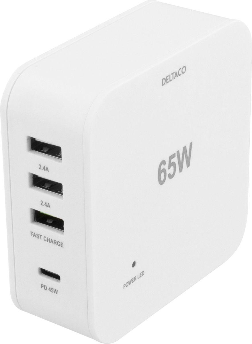 Deltaco USB Laddstation 3x USB, 1x USB-C