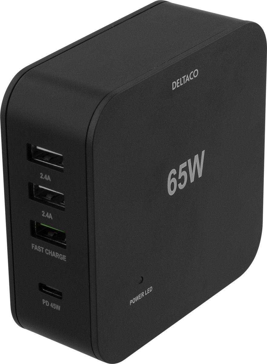 Deltaco USB Laddstation 3x USB, 1x USB-C