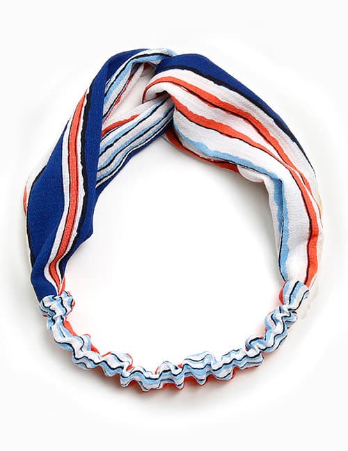 Hårband Twisted Stripes (blå/röd/vit)